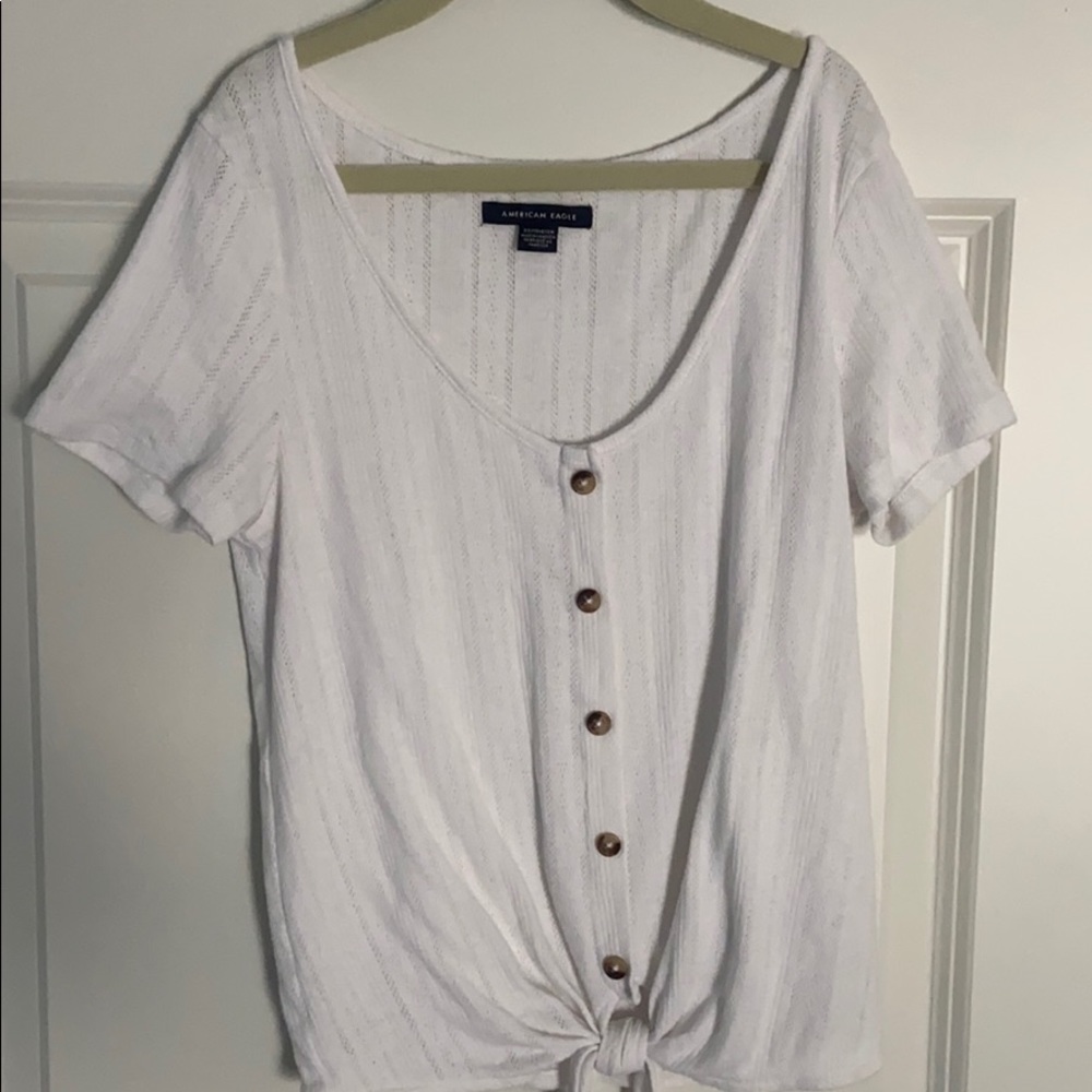 🤍White Knit American Eagle Tee🤍